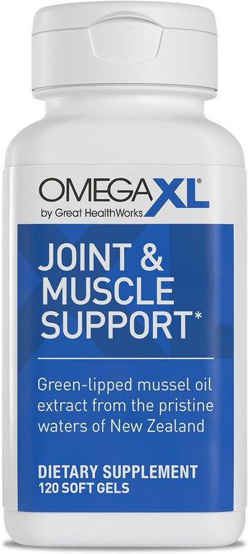 OmegaXL Joint Support Supplement - Natural Muscle & Joint Support with Green Lipped Mussel Oil, Drug-Free, 120 count