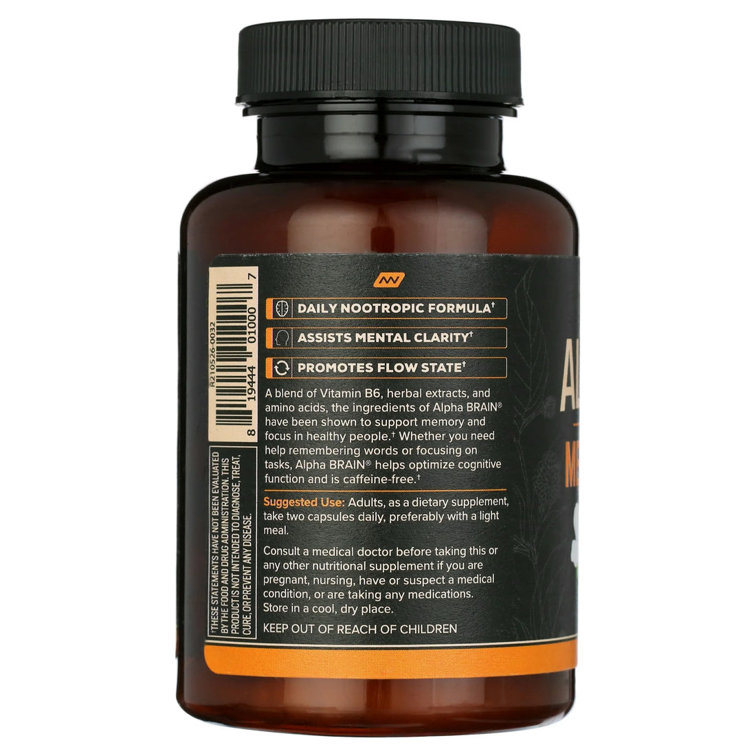 Onnit Labs Alpha Brain Memory & Focus Supplement, 90 Capsules – Supports Cognitive Function