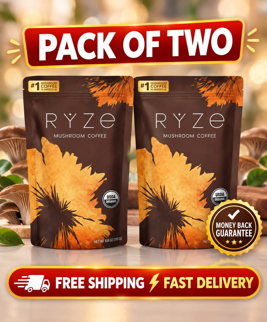 RYZE Mushroom Coffee  -  Pack of 2 | 30 Servings Per Pack