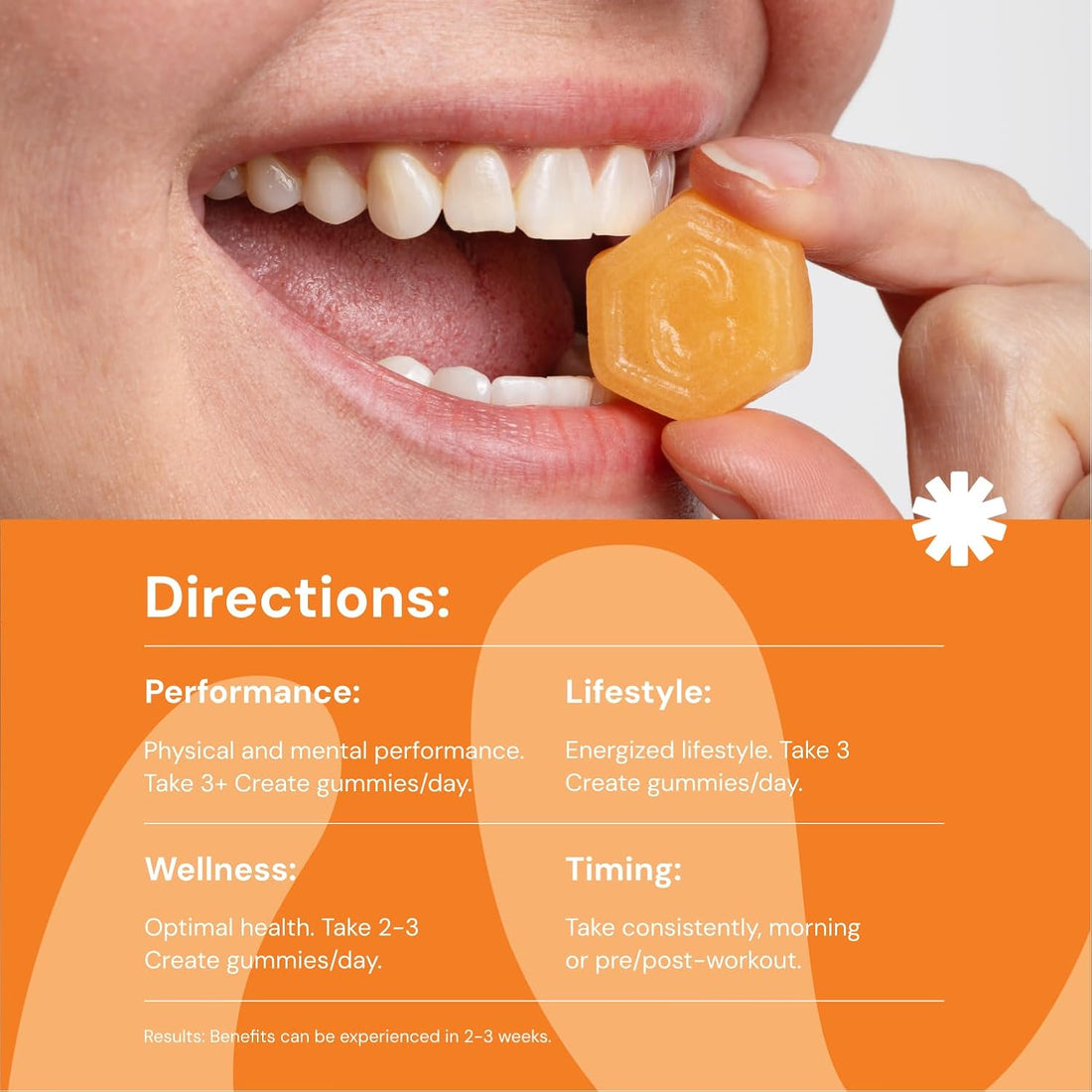 Creatine Monohydrate Gummies for Men & Women – Non-GMO – 1.5g of Creatine per Gummy – Orange Flavor – 90 Count