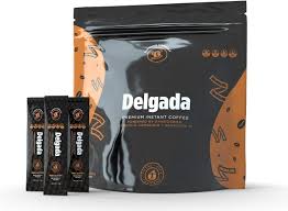 Coffee Delgada Premium Instant Coffee with Ganoderma Lucidum Mushroom - 25 Sachets, 2.8 oz Each