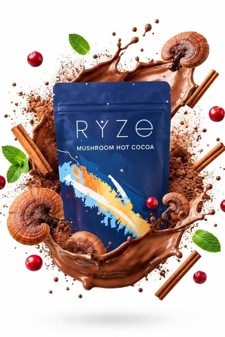 Organic RYZE Mushroom Hot Cocoa – Rich & Smooth | 30 Servings