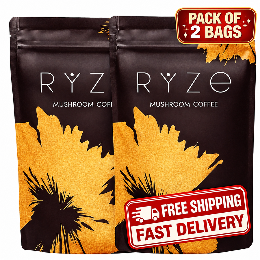 Organic RYZE Mushroom Coffee  -  Pack of 2, 30 Servings Per Pack Free Shipping, Fast Delivery