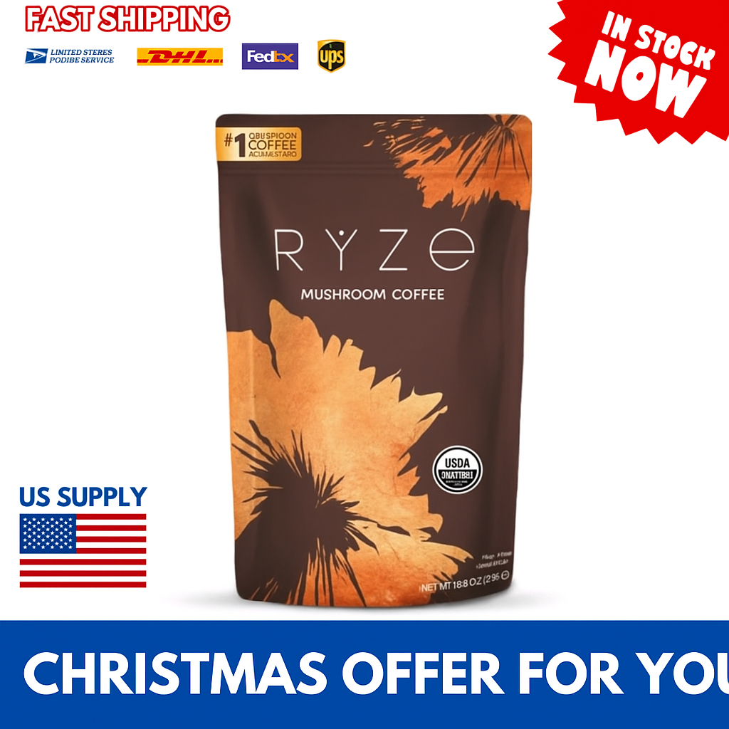 Organic RYZE Mushroom Coffee  - ☕ 30 Servings Per Pack Free Shipping, Fast Delivery