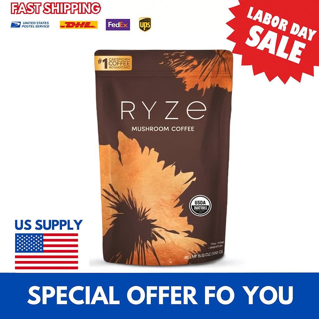 Organic RYZE Mushroom Coffee  - ☕ 30 Servings Per Pack Free Shipping, Fast Delivery