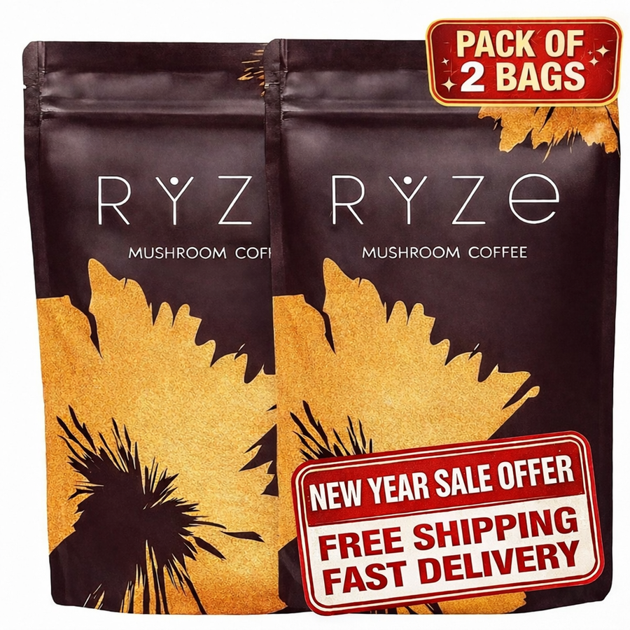 Organic RYZE Mushroom Coffee  -  Pack of 2, 30 Servings Per Pack Free Shipping, Fast Delivery