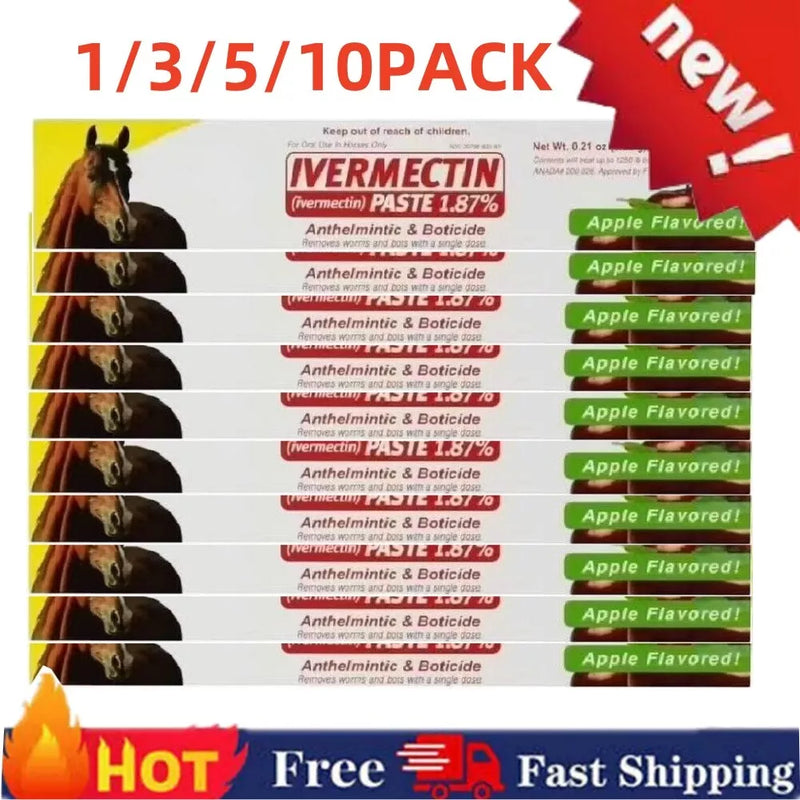 10X Paste Horse Dewormer - Apple Flavor Exp 12/2026 Anthelmintic & Boticide